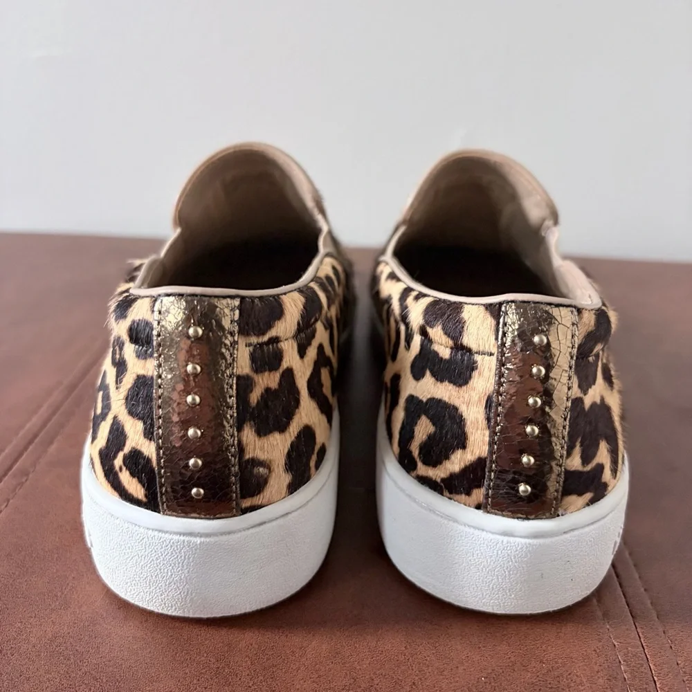 Michael Kors Keaton Leopard Calf Hair Slip On Sneakers - Picture 6 of 9